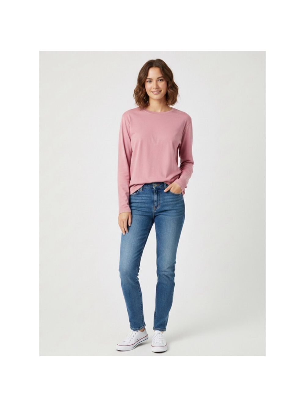 Hayden Los Angeles Mauve Long Sleeve Cotton Top Size Large